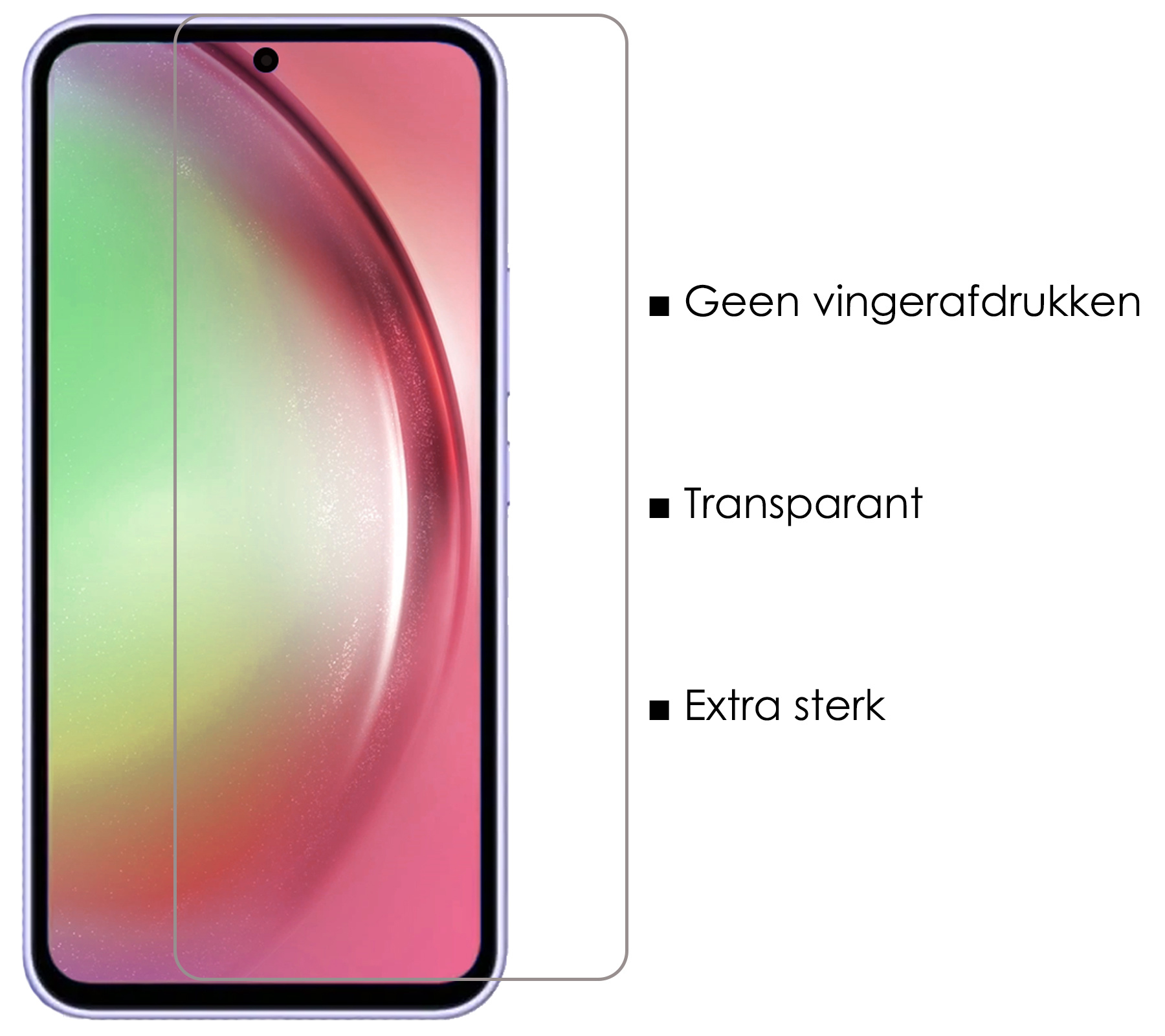 Hoes Geschikt voor Samsung A54 Hoesje Cover Siliconen Back Case Hoes Met 2x Screenprotector - Groen
