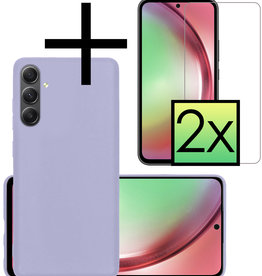 NoXx NoXx Samsung Galaxy A54 Hoesje Siliconen Met 2x Screenprotector - Lila
