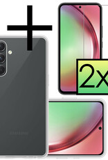 NoXx Hoes Geschikt voor Samsung A54 Hoesje Cover Siliconen Back Case Hoes Met 2x Screenprotector - Transparant