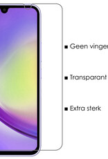 NoXx Hoes Geschikt voor Samsung A34 Hoesje Cover Siliconen Back Case Hoes Met Screenprotector - Transparant
