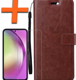 Nomfy Nomfy Samsung Galaxy A54 Hoesje Bookcase Bruin Met Screenprotector