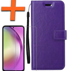 Nomfy Nomfy Samsung Galaxy A54 Hoesje Bookcase Paars Met Screenprotector