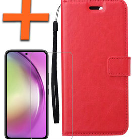 Nomfy Nomfy Samsung Galaxy A54 Hoesje Bookcase Rood Met Screenprotector
