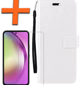 Nomfy Nomfy Samsung Galaxy A54 Hoesje Bookcase Wit Met Screenprotector