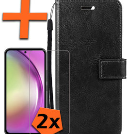 Nomfy Nomfy Samsung Galaxy A54 Hoesje Bookcase Zwart Met 2x Screenprotector