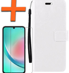 Nomfy Nomfy Samsung Galaxy A34 Hoesje Bookcase Wit Met Screenprotector