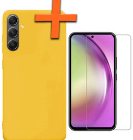Nomfy Nomfy Samsung Galaxy A54 Hoesje Siliconen Met Screenprotector - Geel