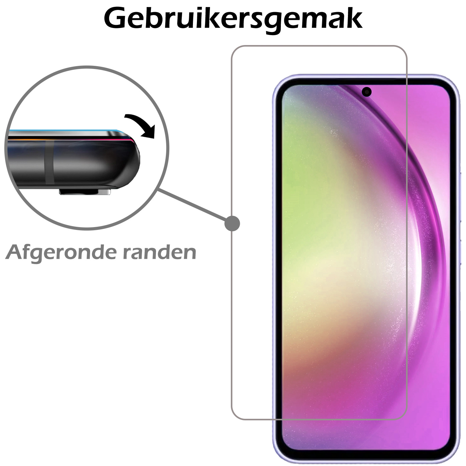 Nomfy Hoesje Geschikt voor Samsung A54 Hoesje Siliconen Cover Case Met Screenprotector - Hoes Geschikt voor Samsung Galaxy A54 Hoes Back Case - Geel