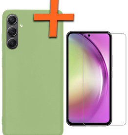Nomfy Nomfy Samsung Galaxy A54 Hoesje Siliconen Met Screenprotector - Groen