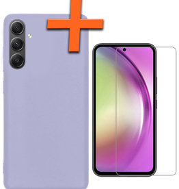 Nomfy Nomfy Samsung Galaxy A54 Hoesje Siliconen Met Screenprotector - Lila
