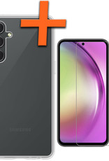 Nomfy Hoesje Geschikt voor Samsung A54 Hoesje Siliconen Cover Case Met Screenprotector - Hoes Geschikt voor Samsung Galaxy A54 Hoes Back Case - Transparant