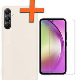Nomfy Nomfy Samsung Galaxy A54 Hoesje Siliconen Met Screenprotector - Wit