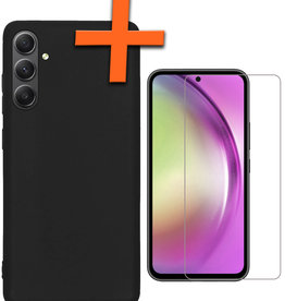 Nomfy Nomfy Samsung Galaxy A54 Hoesje Siliconen Met Screenprotector - Zwart