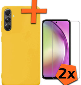 Nomfy Nomfy Samsung Galaxy A54 Hoesje Siliconen Met 2x Screenprotector - Geel