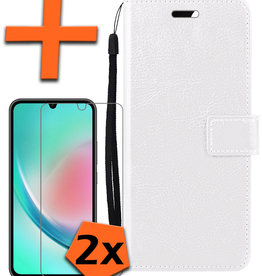 Nomfy Nomfy Samsung Galaxy A34 Hoesje Bookcase Wit Met 2x Screenprotector