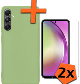 Nomfy Nomfy Samsung Galaxy A54 Hoesje Siliconen Met 2x Screenprotector - Groen