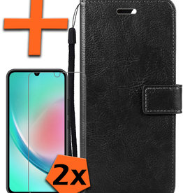 Nomfy Nomfy Samsung Galaxy A34 Hoesje Bookcase Zwart Met 2x Screenprotector