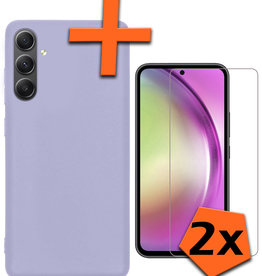 Nomfy Nomfy Samsung Galaxy A54 Hoesje Siliconen Met 2x Screenprotector - Lila