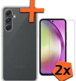 Nomfy Nomfy Samsung Galaxy A54 Hoesje Siliconen Met 2x Screenprotector - Transparant