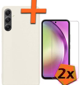Nomfy Nomfy Samsung Galaxy A54 Hoesje Siliconen Met 2x Screenprotector - Wit