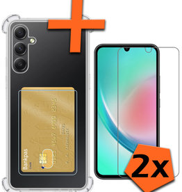 Nomfy Nomfy Samsung Galaxy A34 Hoesje Pashouder Met 2x Screenprotector