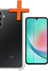Nomfy Hoesje Geschikt voor Samsung A34 Hoesje Shock Proof Cover Case Shockproof Met Screenprotector - Hoes Geschikt voor Samsung Galaxy A34 Hoes Siliconen Back Case - Transparant