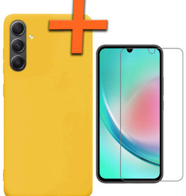 Nomfy Nomfy Samsung Galaxy A34 Hoesje Siliconen Met Screenprotector - Geel