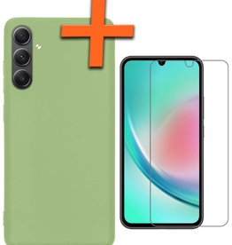 Nomfy Nomfy Samsung Galaxy A34 Hoesje Siliconen Met Screenprotector - Groen