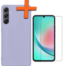Nomfy Nomfy Samsung Galaxy A34 Hoesje Siliconen Met Screenprotector - Lila