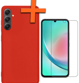 Nomfy Nomfy Samsung Galaxy A34 Hoesje Siliconen Met Screenprotector - Rood