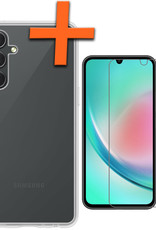 Nomfy Hoesje Geschikt voor Samsung A34 Hoesje Siliconen Cover Case Met Screenprotector - Hoes Geschikt voor Samsung Galaxy A34 Hoes Back Case - Transparant