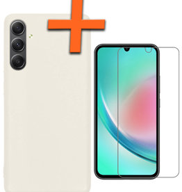 Nomfy Nomfy Samsung Galaxy A34 Hoesje Siliconen Met Screenprotector - Wit