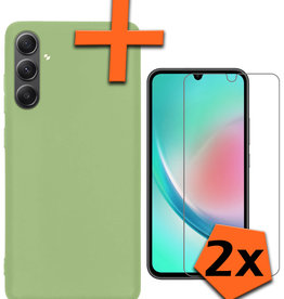 Nomfy Nomfy Samsung Galaxy A34 Hoesje Siliconen Met 2x Screenprotector - Groen