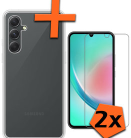 Nomfy Nomfy Samsung Galaxy A34 Hoesje Siliconen Met 2x Screenprotector - Transparant