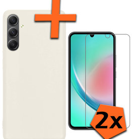 Nomfy Nomfy Samsung Galaxy A34 Hoesje Siliconen Met 2x Screenprotector - Wit