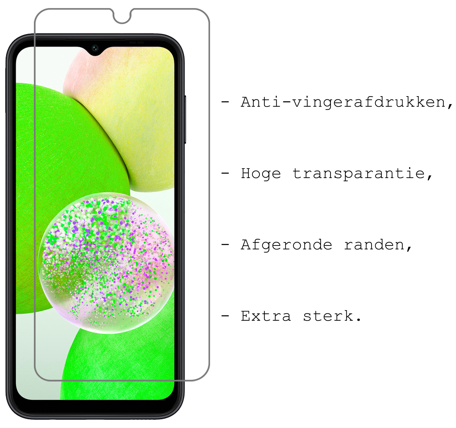 BASEY. Screenprotector Geschikt voor Samsung A14 Screenprotector Tempered Glass - Screenprotector Geschikt voor Samsung Galaxy A14 Beschermglas Screen Protector Glas