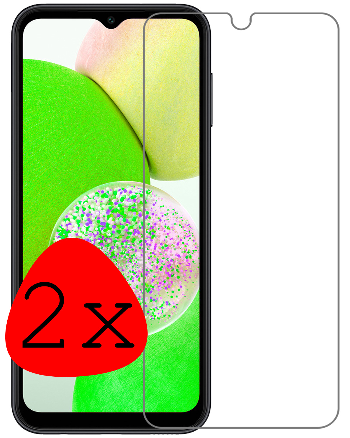 BASEY. Screenprotector Geschikt voor Samsung A14 Screenprotector Tempered Glass - Screenprotector Geschikt voor Samsung Galaxy A14 Beschermglas Screen Protector Glas - 2 Stuks