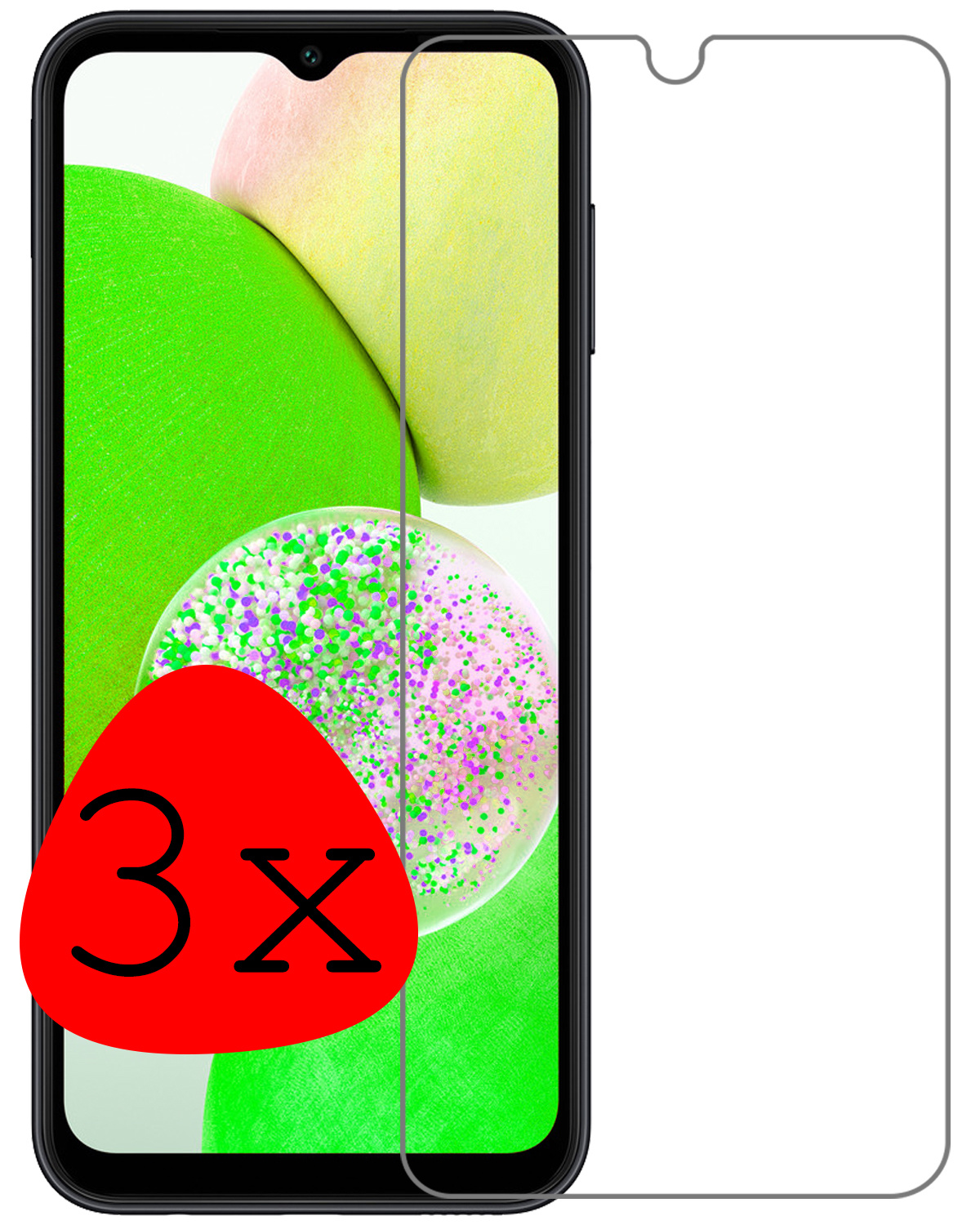 BASEY. Screenprotector Geschikt voor Samsung A14 Screenprotector Tempered Glass - Screenprotector Geschikt voor Samsung Galaxy A14 Beschermglas Screen Protector Glas - 3 Stuks