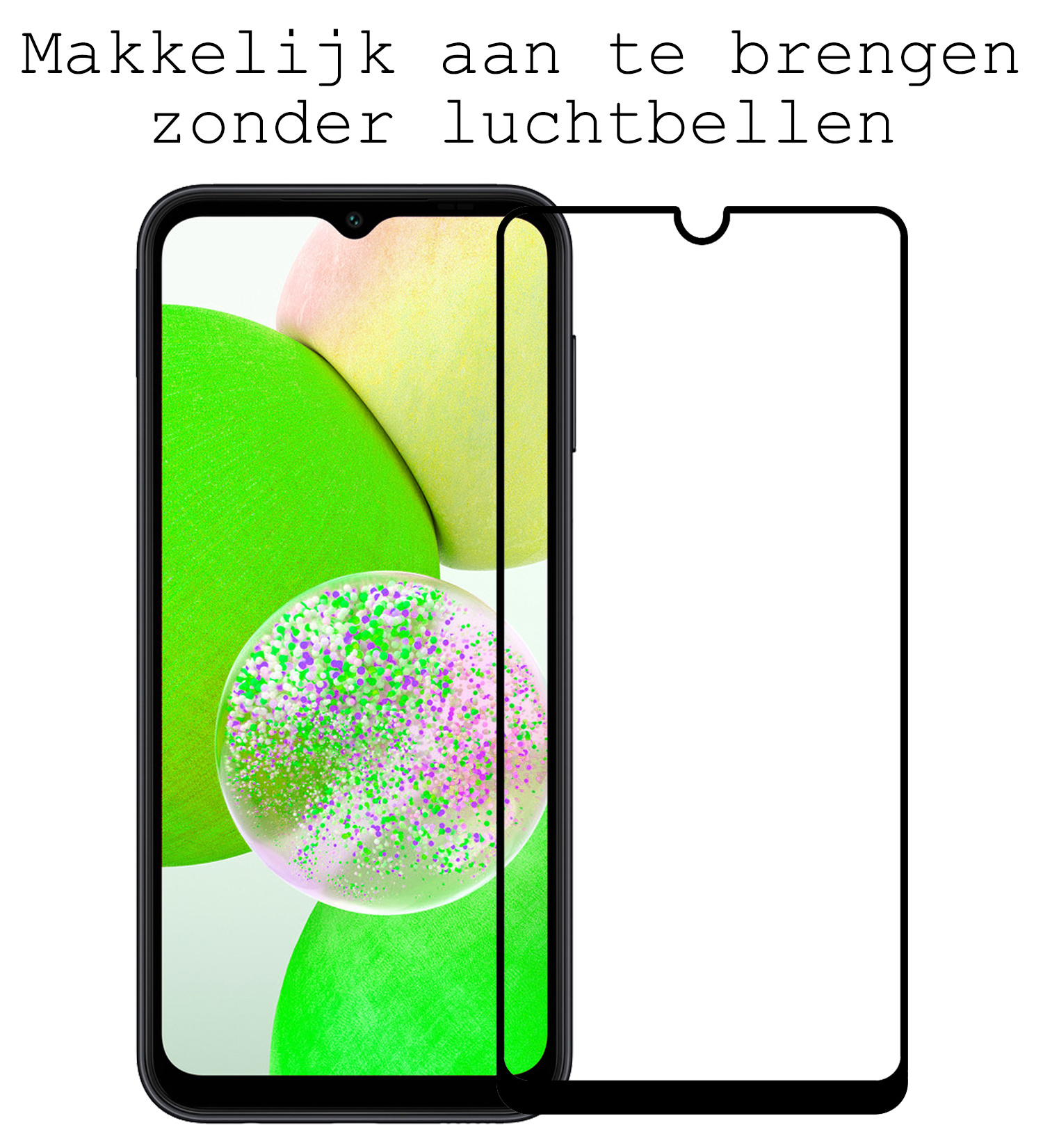 BASEY. Screenprotector Geschikt voor Samsung A14 Screenprotector Beschermglas Full Cover - Screenprotector Geschikt voor Samsung Galaxy A14 Screen Protector Full Cover - 3 Stuks