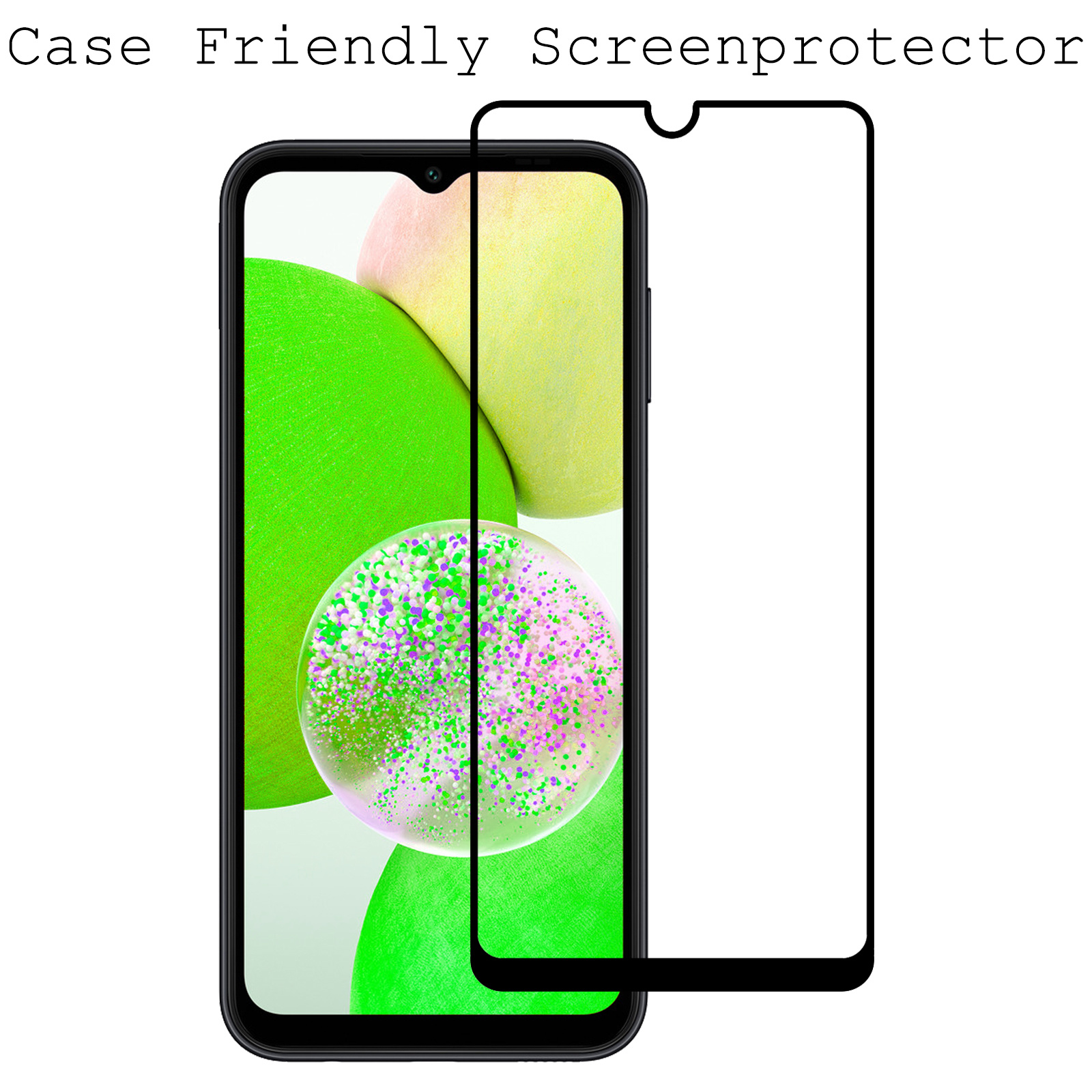Samsung Galaxy A14 Screenprotector Tempered Glass Full Cover - Samsung A14 Beschermglas Screen Protector Glas - 3 Stuks