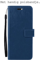 BASEY. Hoes Geschikt voor Samsung A14 Hoesje Bookcase Hoes Flip Case Book Cover - Hoesje Geschikt voor Samsung Galaxy A14 Hoes Book Case Hoesje - Donkerblauw