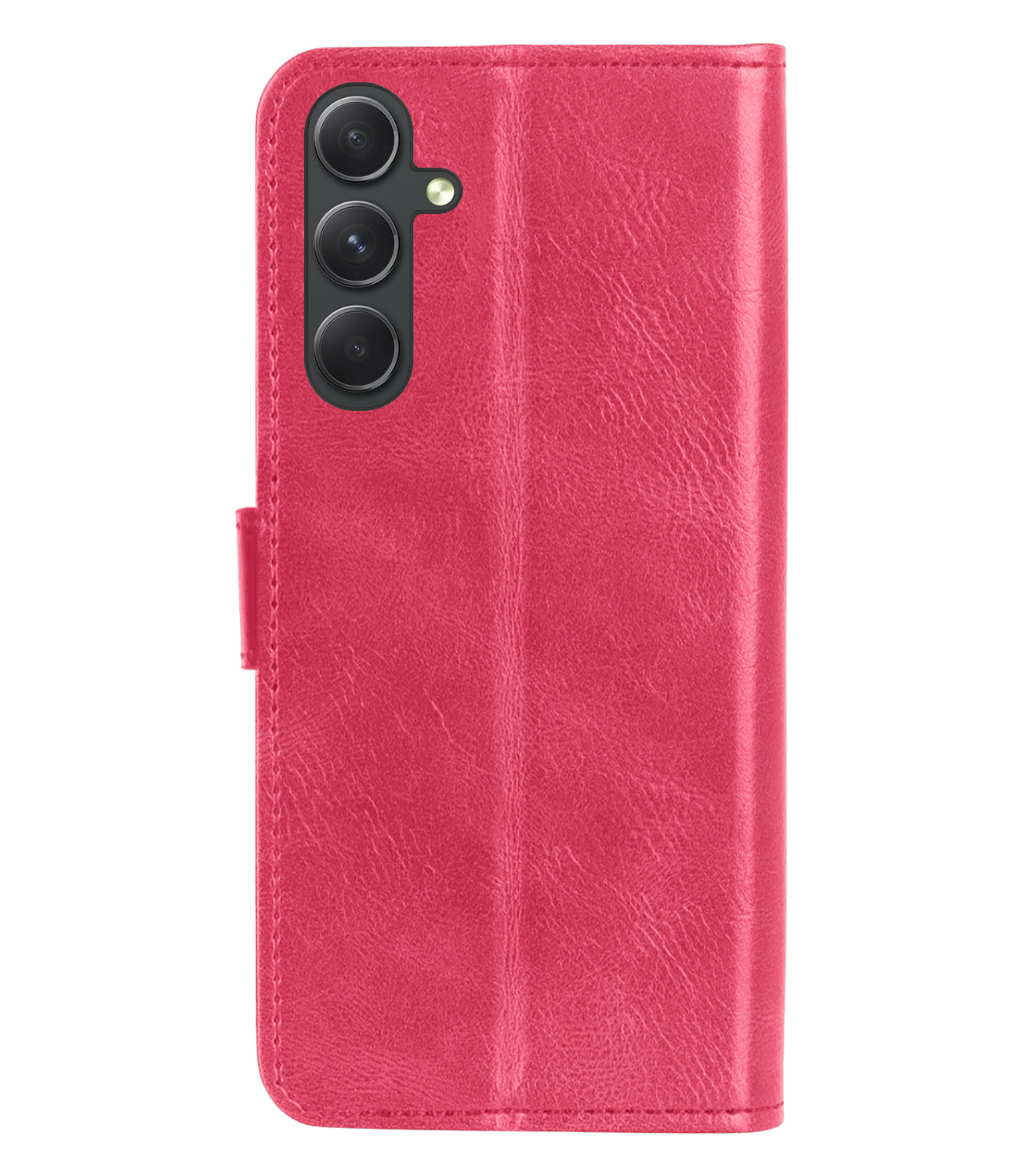 BASEY. Hoes Geschikt voor Samsung A14 Hoesje Bookcase Hoes Flip Case Book Cover - Hoesje Geschikt voor Samsung Galaxy A14 Hoes Book Case Hoesje - Donkerroze