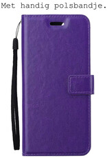 Hoes Geschikt voor Samsung A14 Hoesje Bookcase Hoes Flip Case Book Cover - Hoesje Geschikt voor Samsung Galaxy A14 Hoes Book Case Hoesje - Paars