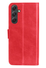 BASEY. Hoes Geschikt voor Samsung A14 Hoesje Bookcase Hoes Flip Case Book Cover - Hoesje Geschikt voor Samsung Galaxy A14 Hoes Book Case Hoesje - Rood