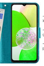 BASEY. Hoes Geschikt voor Samsung A14 Hoesje Bookcase Hoes Flip Case Book Cover - Hoesje Geschikt voor Samsung Galaxy A14 Hoes Book Case Hoesje - Turquoise