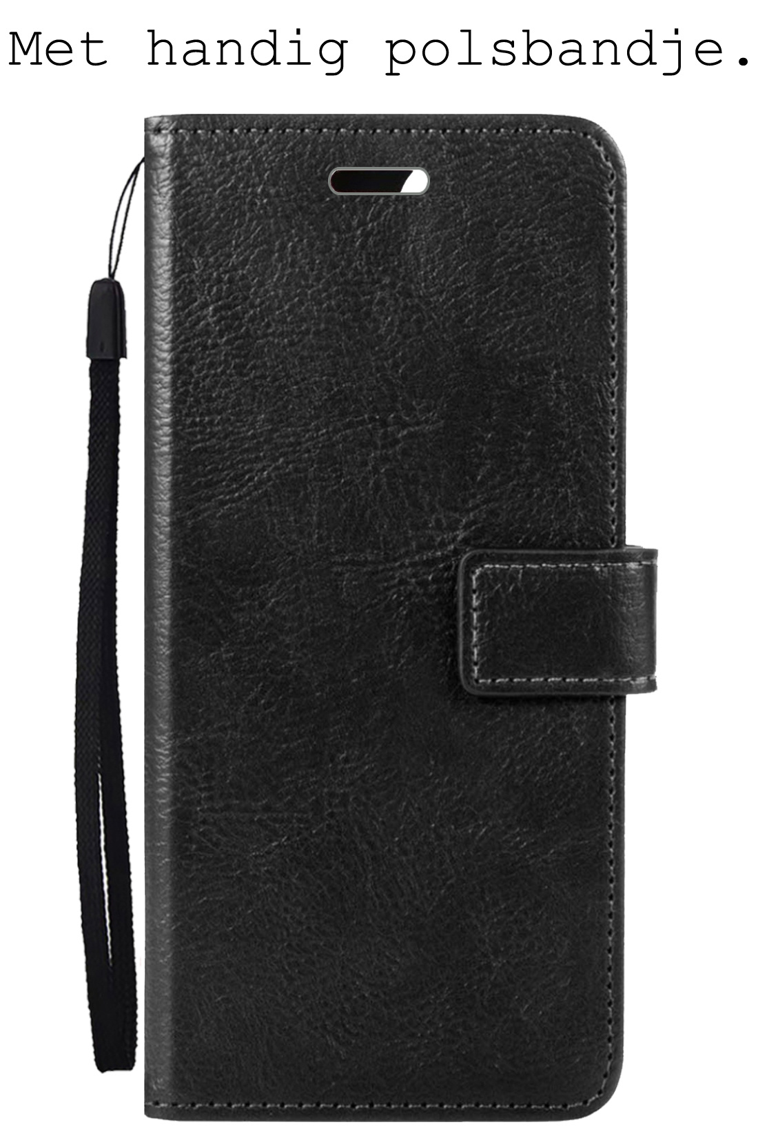 BASEY. Hoes Geschikt voor Samsung A14 Hoesje Bookcase Hoes Flip Case Book Cover - Hoesje Geschikt voor Samsung Galaxy A14 Hoes Book Case Hoesje - Zwart