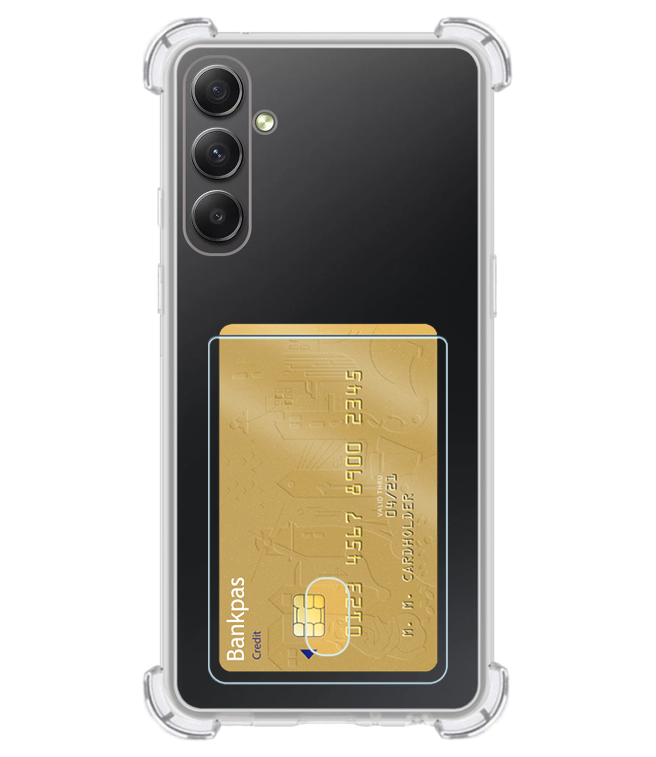 BASEY. Hoes Geschikt voor Samsung A14 Hoesje Shock Proof Case Hoes - Hoesje Geschikt voor Samsung Galaxy A14 Hoes Cover Shockproof - Transparant