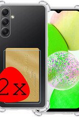 BASEY. Hoes Geschikt voor Samsung A14 Hoesje Shock Proof Case Hoes - Hoesje Geschikt voor Samsung Galaxy A14 Hoes Cover Shockproof - Transparant - 2 Stuks