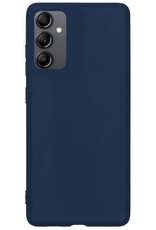 BASEY. Hoes Geschikt voor Samsung A14 Hoesje Siliconen Back Cover Case - Hoesje Geschikt voor Samsung Galaxy A14 Hoes Cover Hoesje - Donkerblauw
