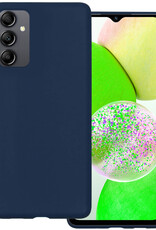 BASEY. Hoes Geschikt voor Samsung A14 Hoesje Siliconen Back Cover Case - Hoesje Geschikt voor Samsung Galaxy A14 Hoes Cover Hoesje - Donkerblauw